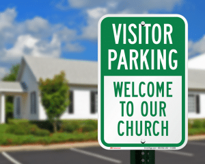 Church Visitor Parking Sign - Letter to Members and Regular Attendees