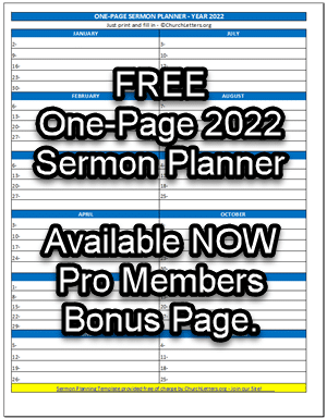 2022 Sermon Planner